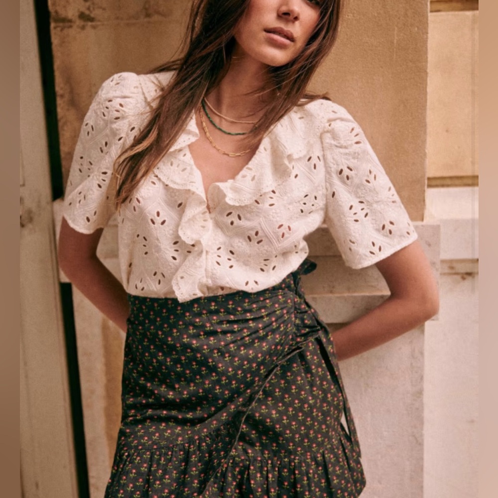 Sezane Camila wrap skirt, NWT Doen floral Christy Dawn